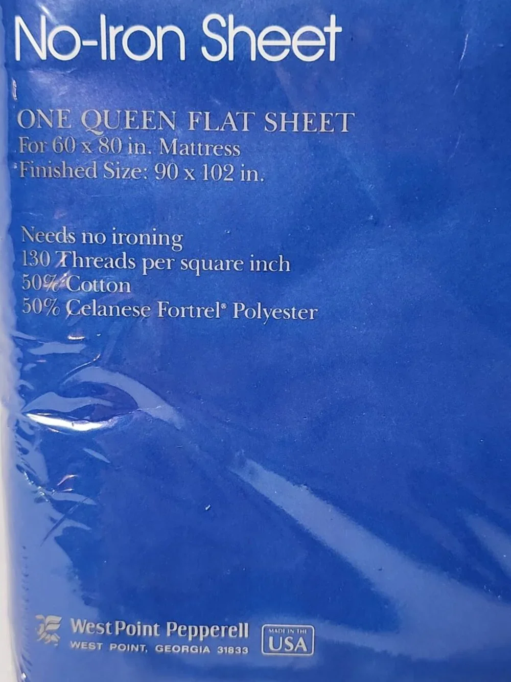 Vtg WestPoint Pepperell Floral Queen Flat Sheet 130 TC Irregular NOS New